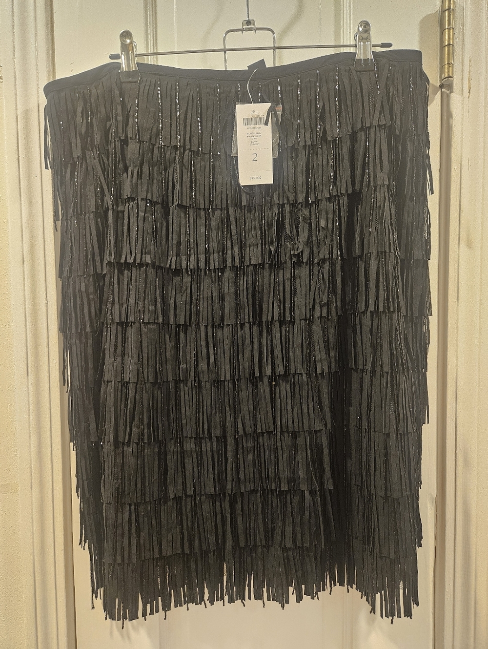 Black Label Tiered Fringe Black Women’s Skirt